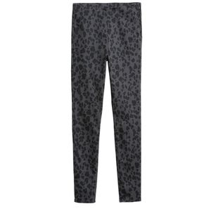 H&M Divided Dark Gray Leopard Print Twill Pants